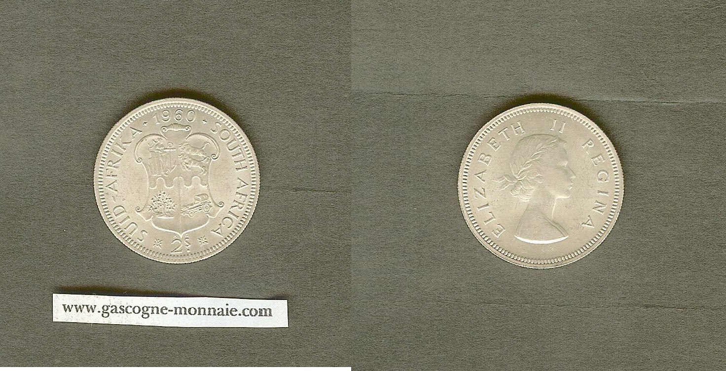 AFRIQUE DU SUD 2 shillings 1960  argent SPL    South Africa 2 sh